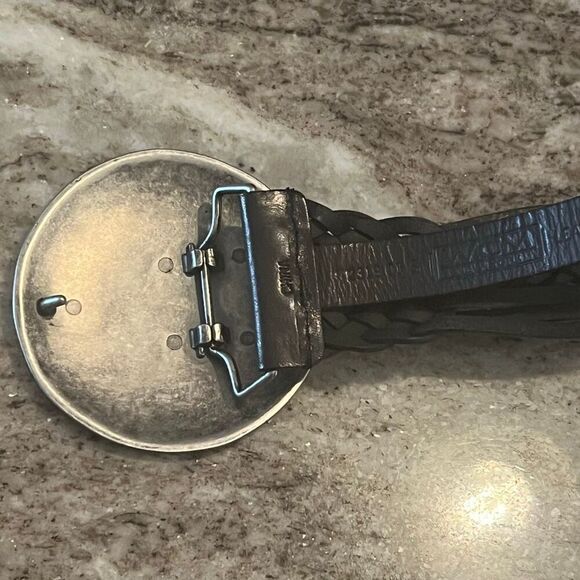 WCM New York, 231901 Dark Brown Leather Belt Southwestern Style, Women’s Small